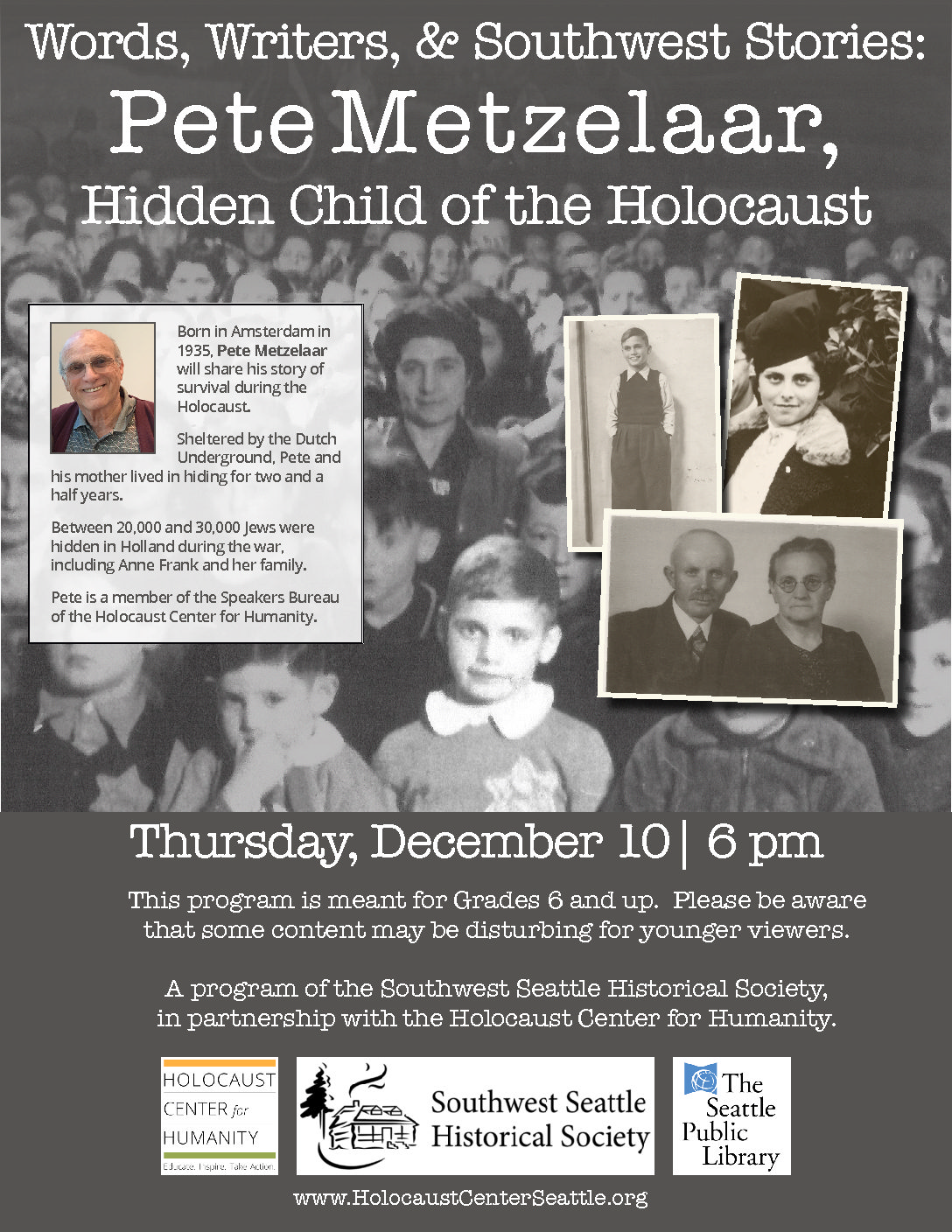 Thumbnail for the post titled: December 10 Words, Writers, and Southwest Stories: Hidden Child of the Holocaust